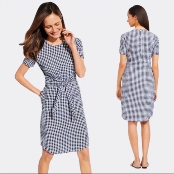 J. McLaughlin Dresses & Skirts - EUC Re-Posh J. McLaughlin Black and White Gingham Tie-Waist Dress SZ 8